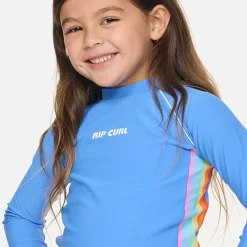 Swimsuits>Rip Curl Sunshine Revival Uv Rashguard 1-8y Blue