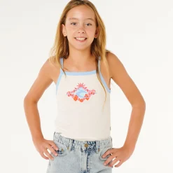 Tops>Rip Curl Sunshine Squad Rib Tank 8-14 Ivory