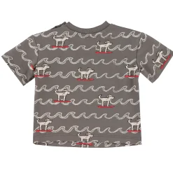 Tops>Chat Botte Surf Dogs T-shirt 3-24m Charcoal