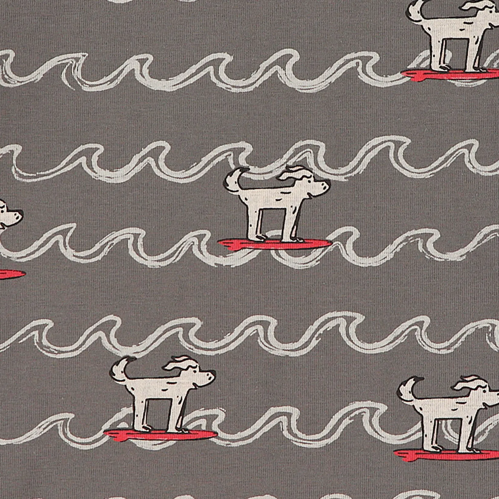 Tops>Chat Botte Surf Dogs T-shirt 3-24m Charcoal