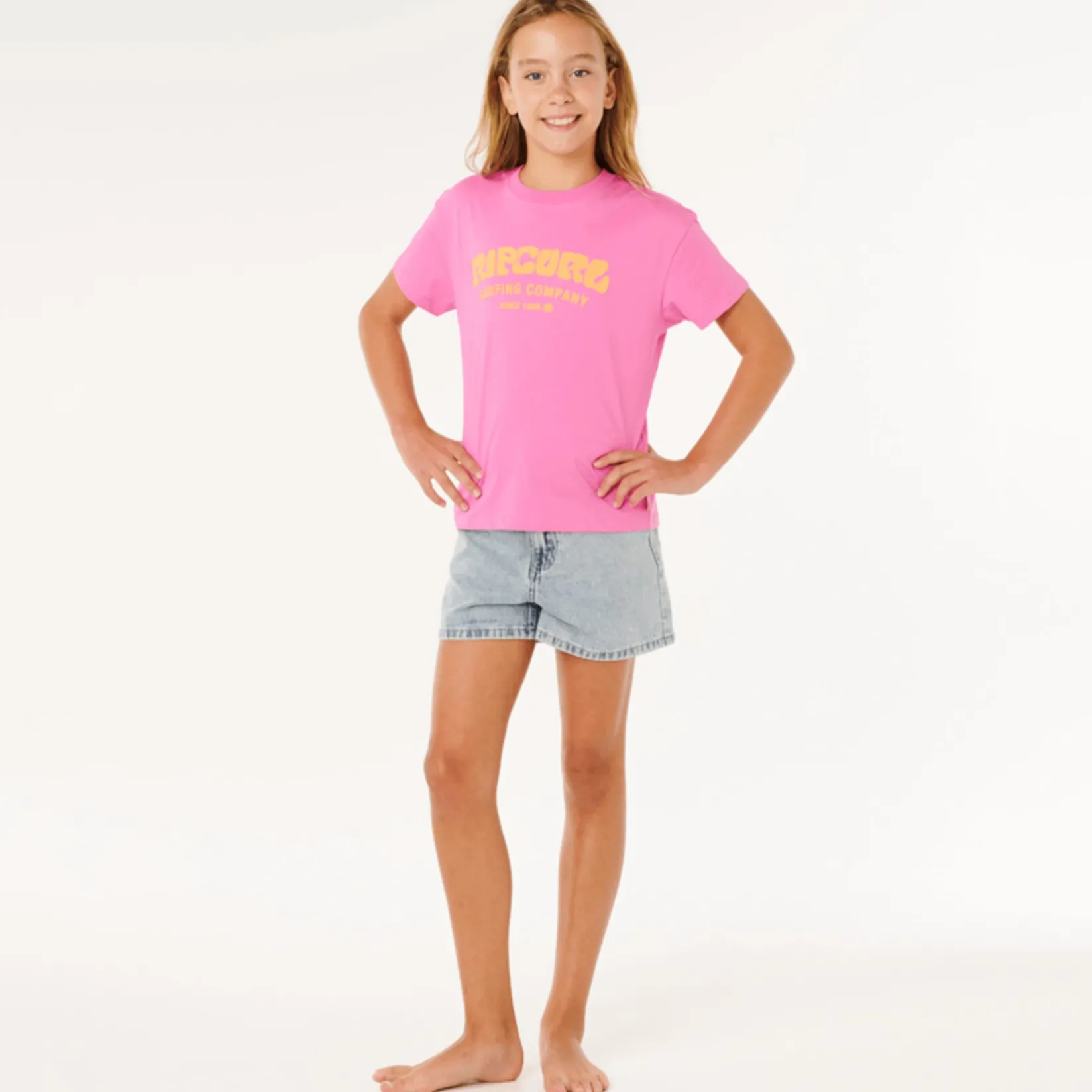 Tops>Rip Curl Surf Puff Relaxed T-shirt 8-14y Fuchsia