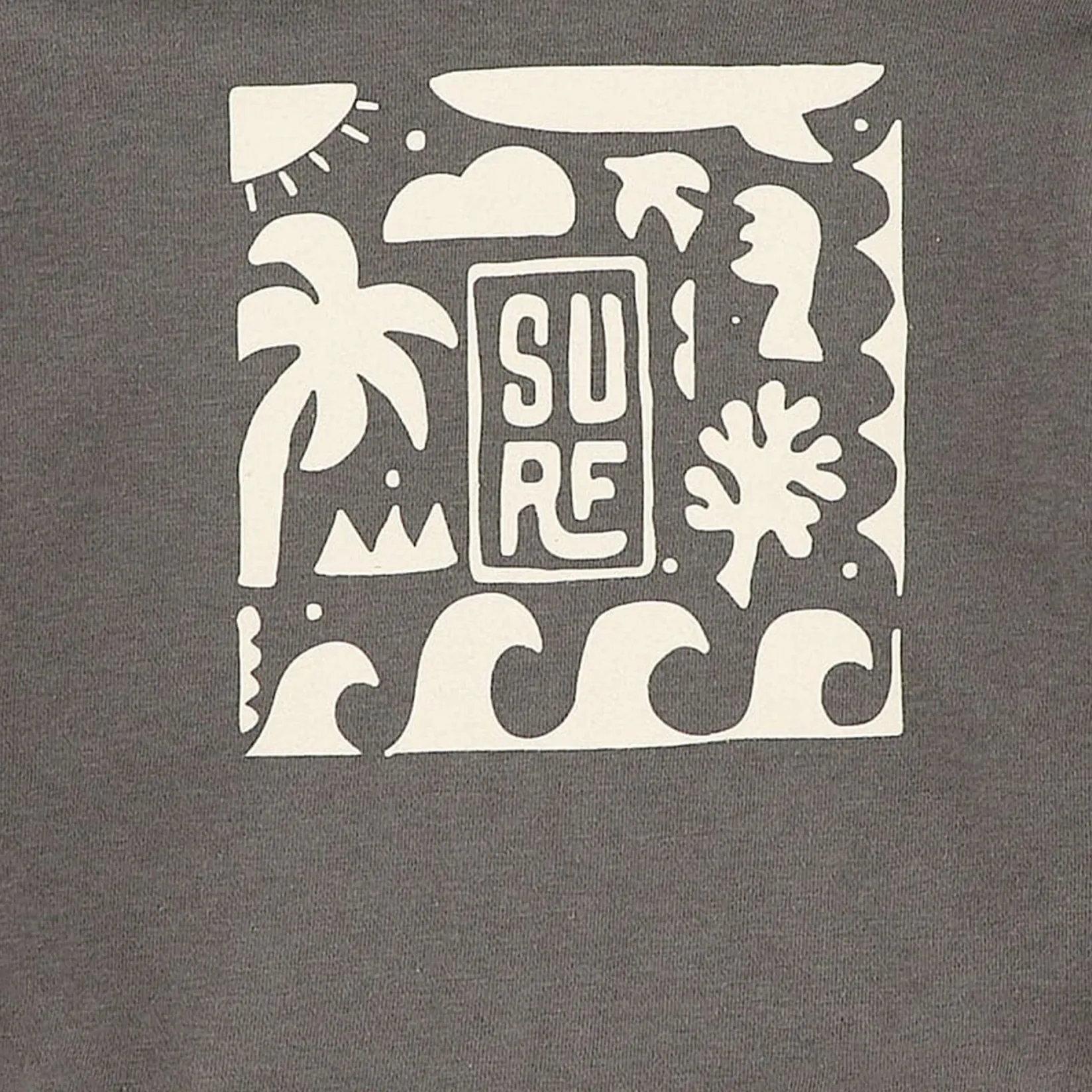 Fleeces And Sweatshirts|Tops>Chat Botte Surf Zip Hoodie 2-10y Charcoal