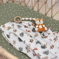 Blankets|Blankets>Living Textiles Swaddle Blanket (2) Jersey - Forest