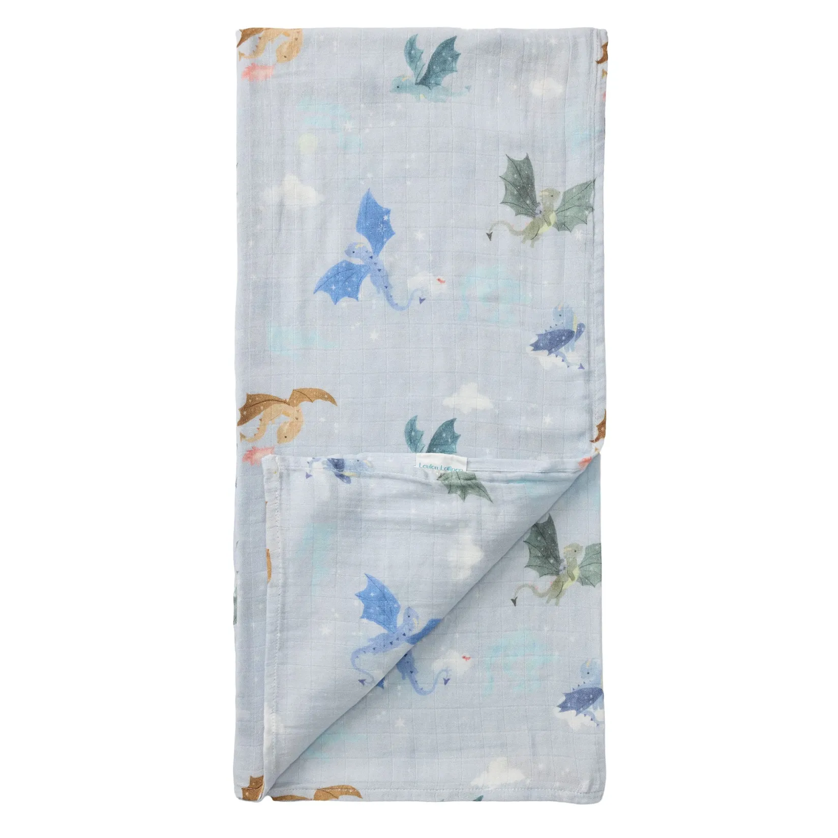Blankets|Blankets>Loulou Lollipop Swaddle Blanket-Magical Dragon