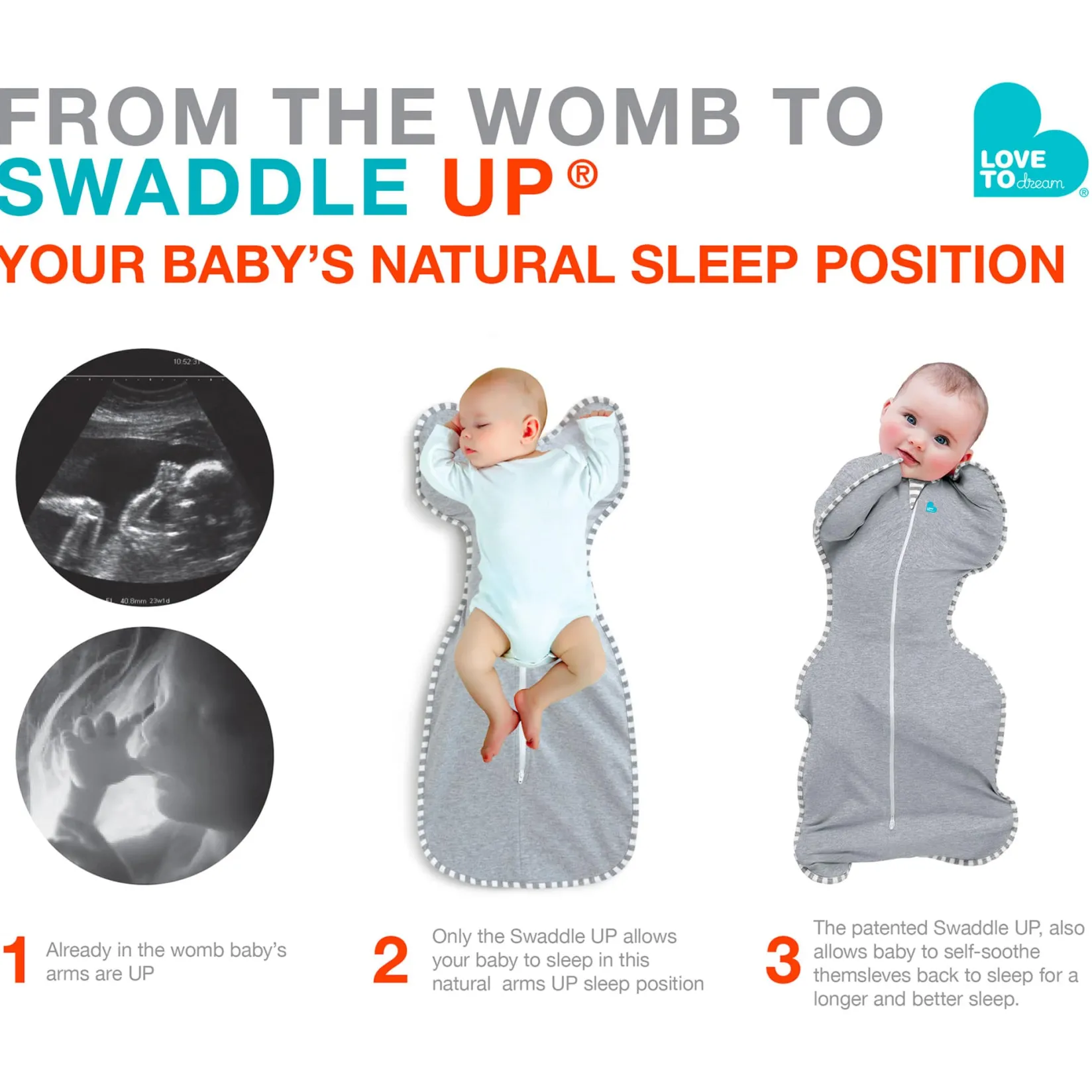 Outlet Swaddle Up Original Small 8-13lb - Gray Pajamas|Sleep Bags