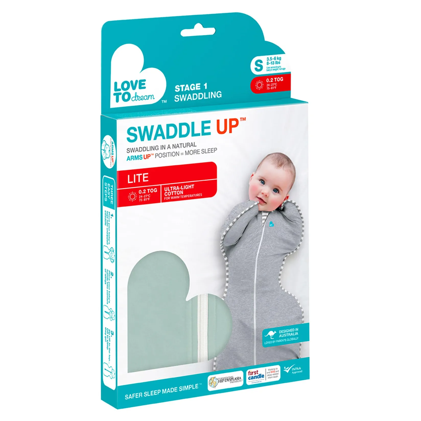 Outlet Swaddle Up Original Small 8-13lb - Gray Pajamas|Sleep Bags
