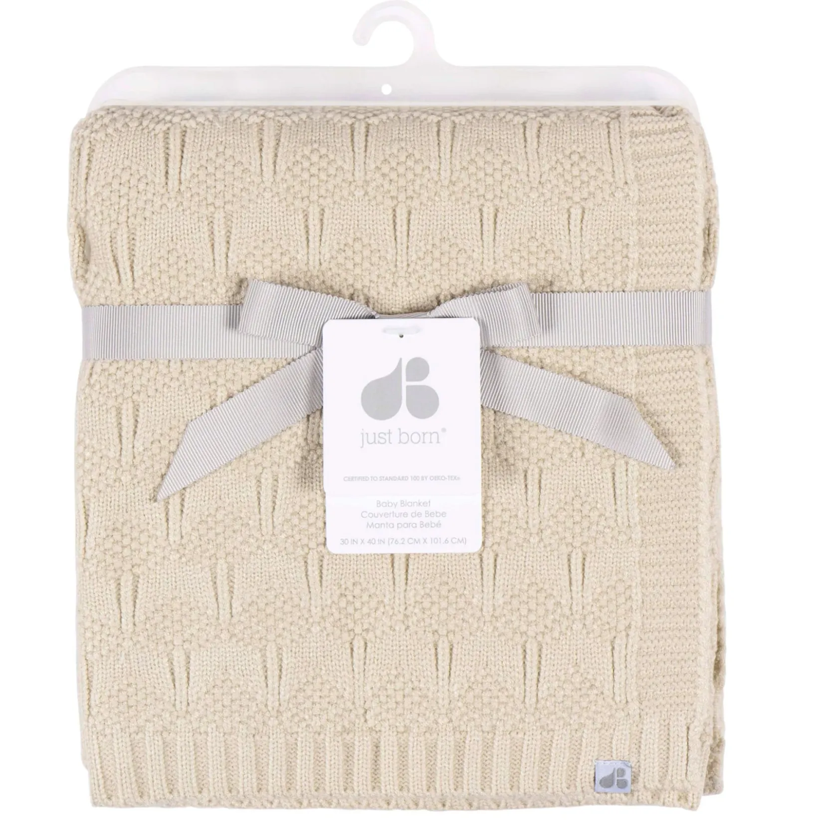 Blankets|Blankets>Just Born Sweater Knit Blanket - Tan