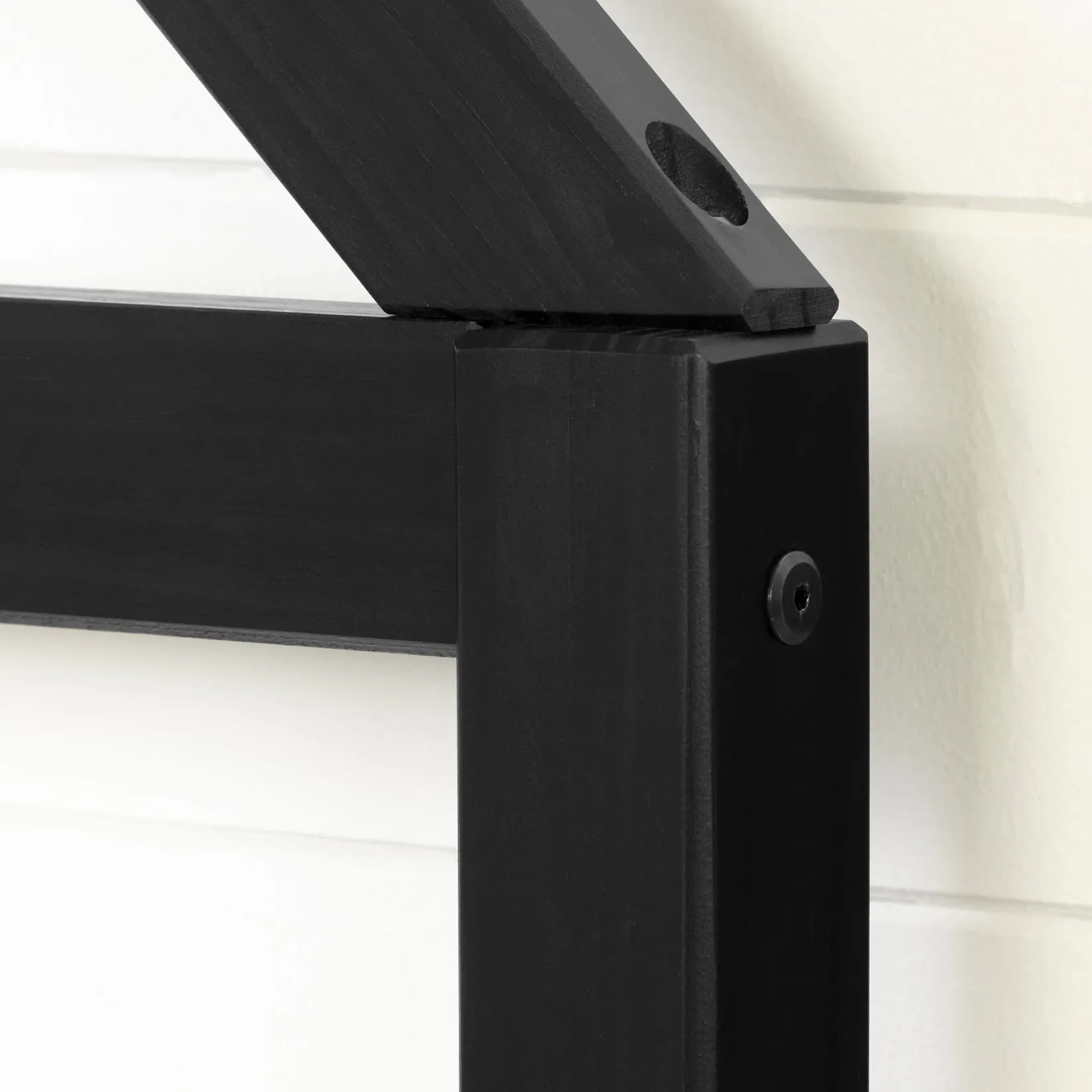 Twin, Full & Queen Beds>South Shore Sweedi Bed with House Bed Frame Headboard - Matte Black