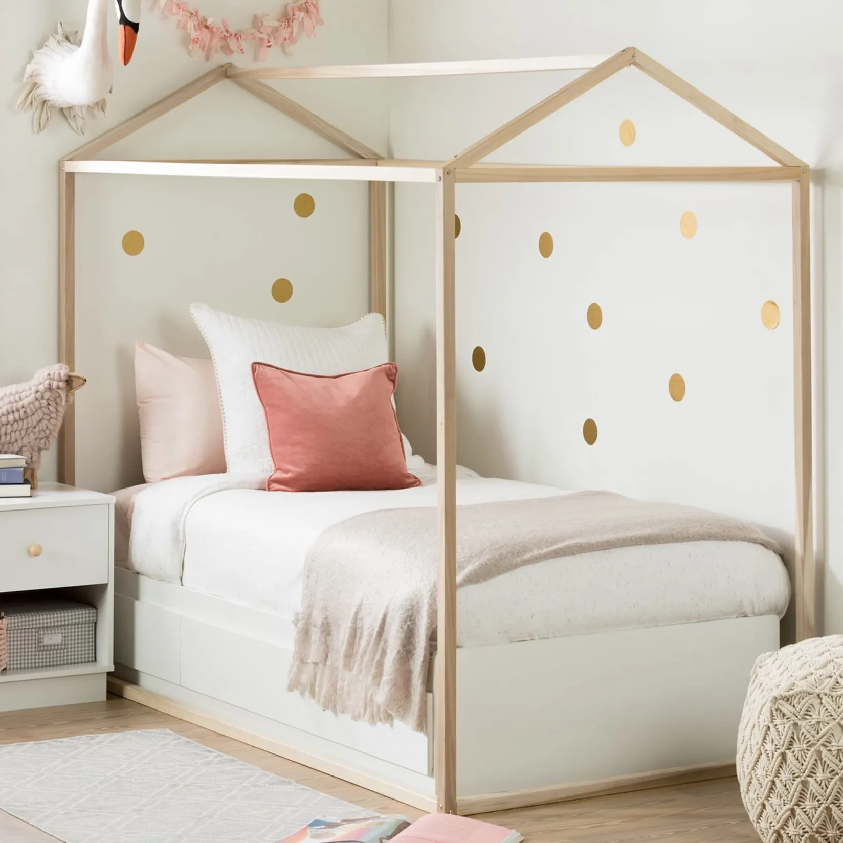 Twin, Full & Queen Beds>South Shore Sweedi House Bed for Twin Bed - Natural