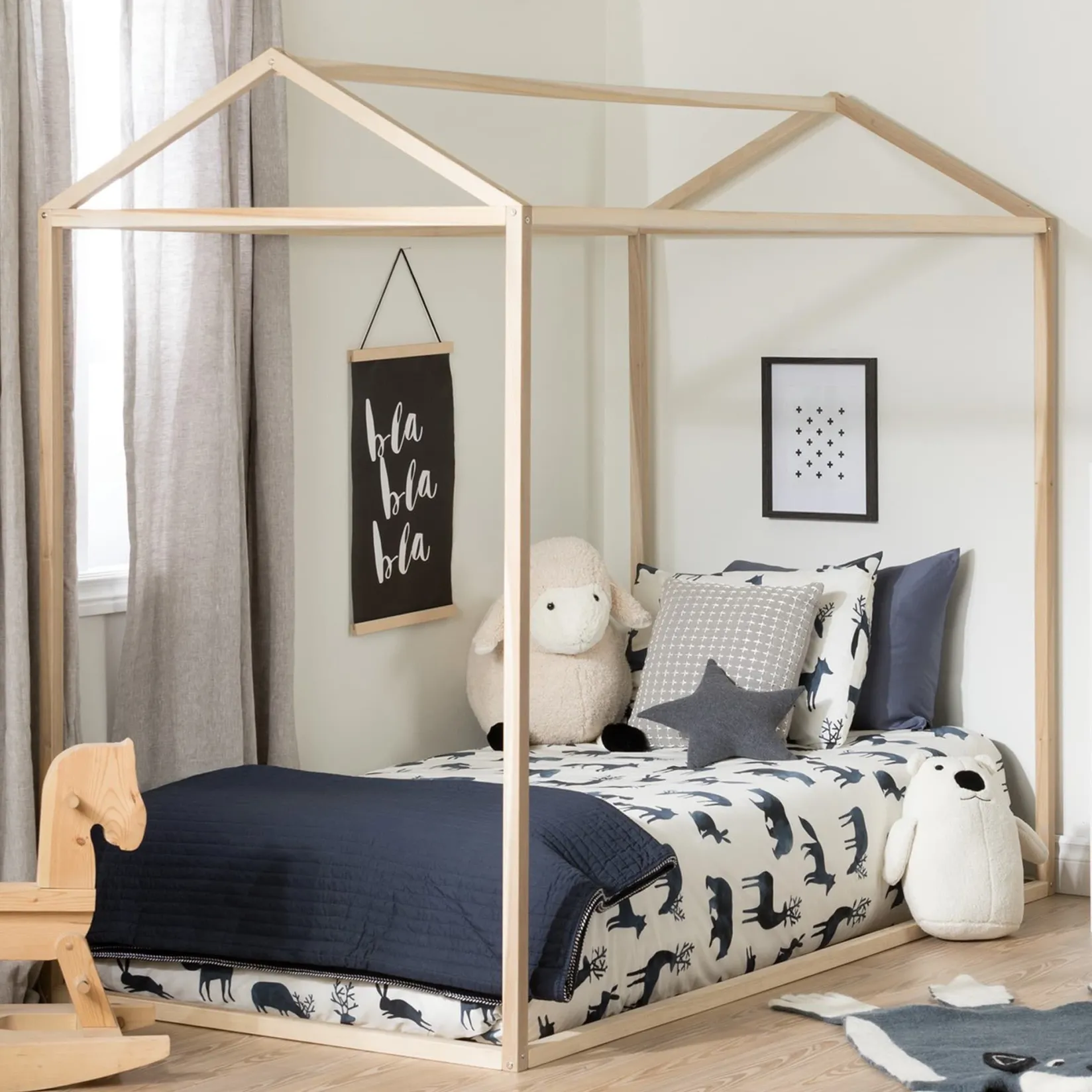 Twin, Full & Queen Beds>South Shore Sweedi House Bed for Twin Bed - Natural