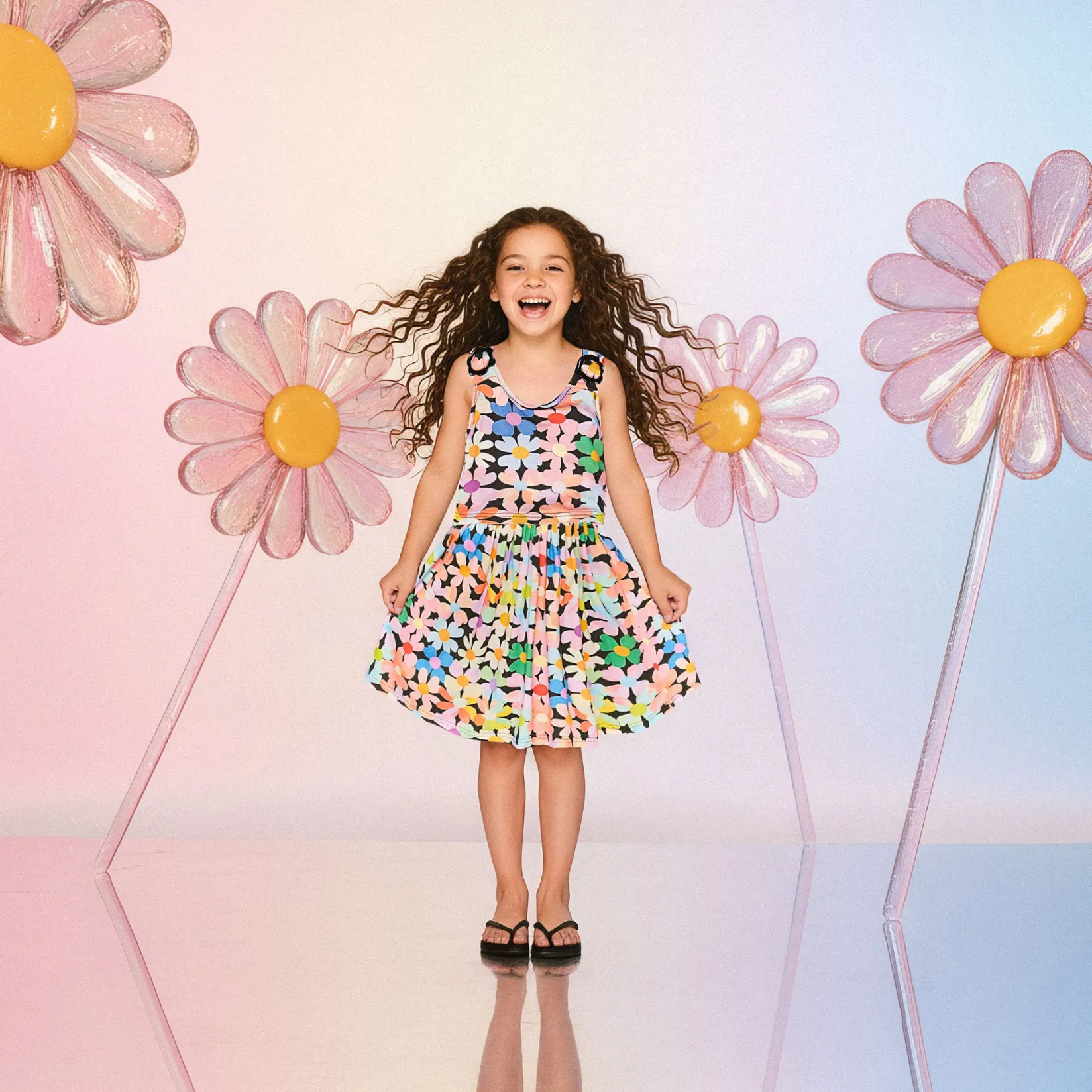 Dresses & Rompers>Deux par Deux Sweet Flowers Dress 3-6 Pink