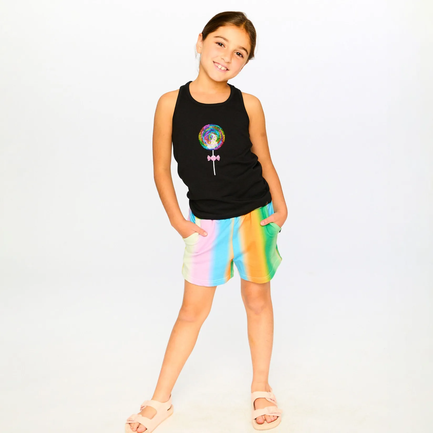 Shorts & Bermuda>Deux par Deux Sweet Rainbow Short 7-10 Pink