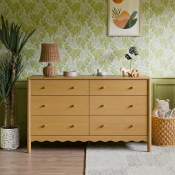 Swell 6-Drawer Assembled Dresser - Honey Storage Furniture