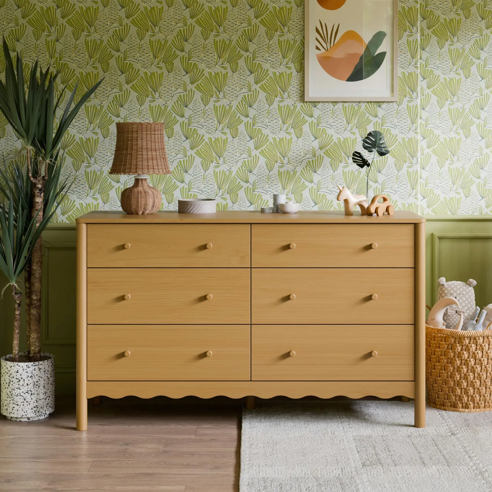 Swell 6-Drawer Assembled Dresser - Honey Storage Furniture