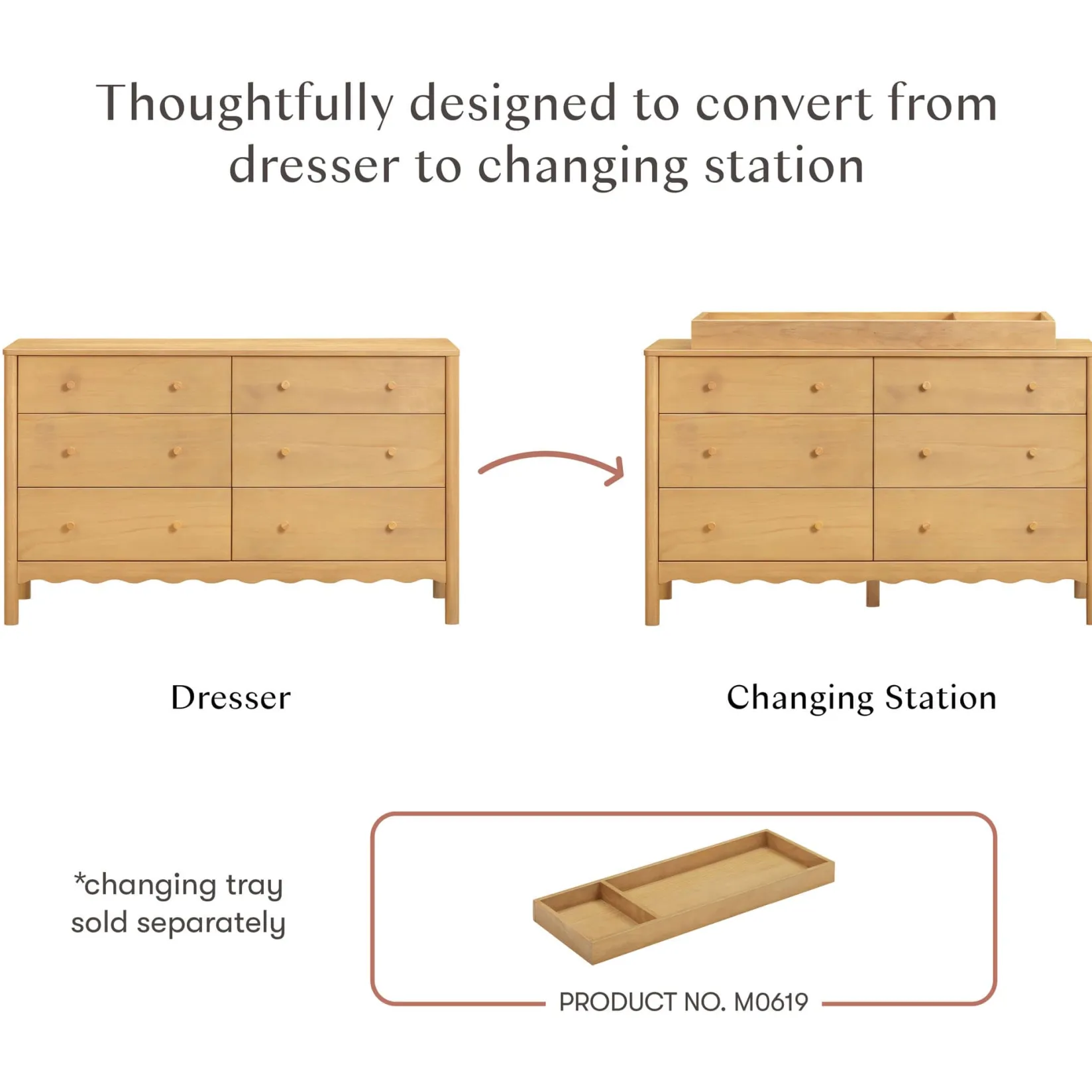Swell 6-Drawer Assembled Dresser - Honey Storage Furniture