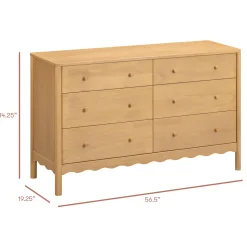 Swell 6-Drawer Assembled Dresser - Honey Storage Furniture