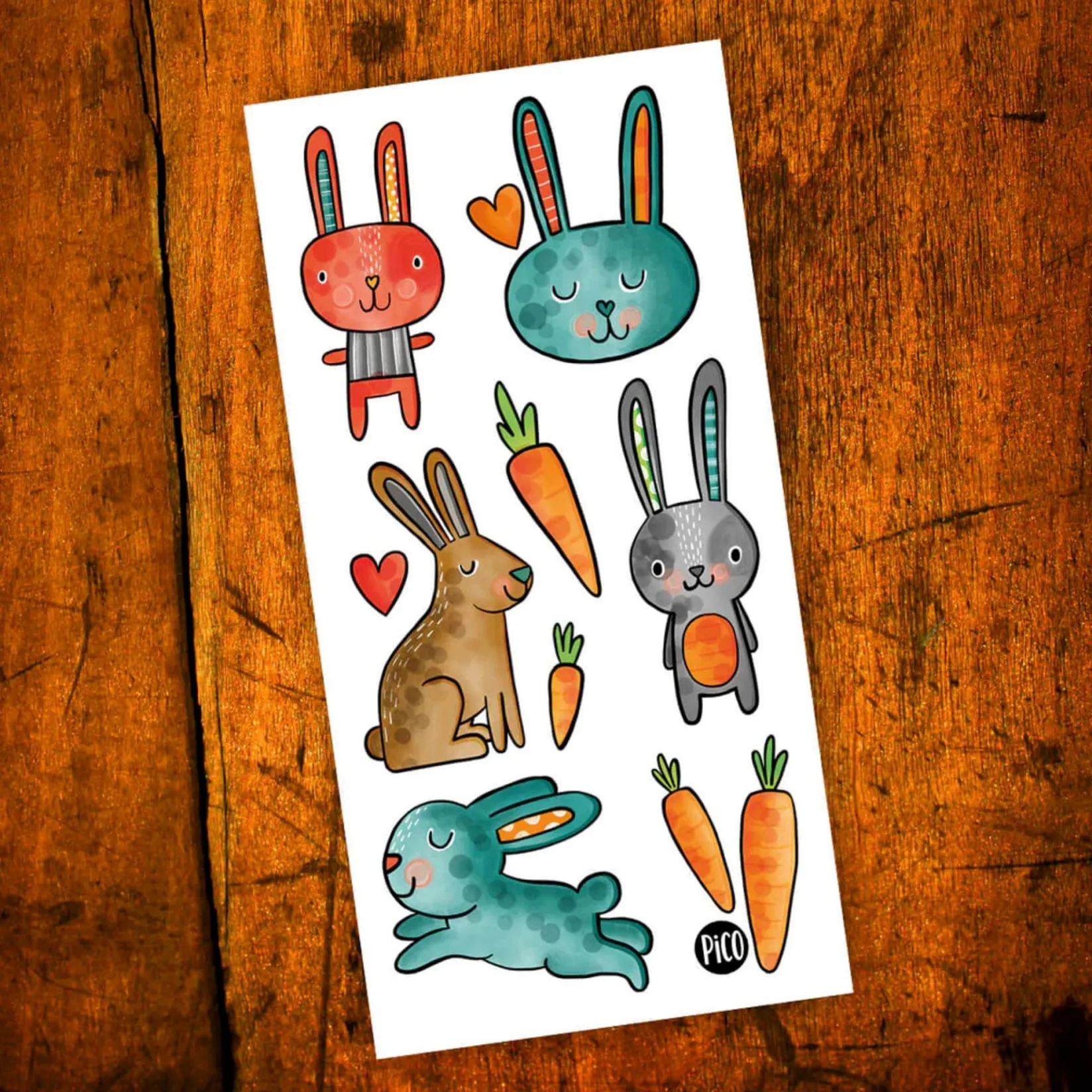 Temporary Tattoos|Diy & Activities>Pico Tatouages Tattoos Pico - Rabbits
