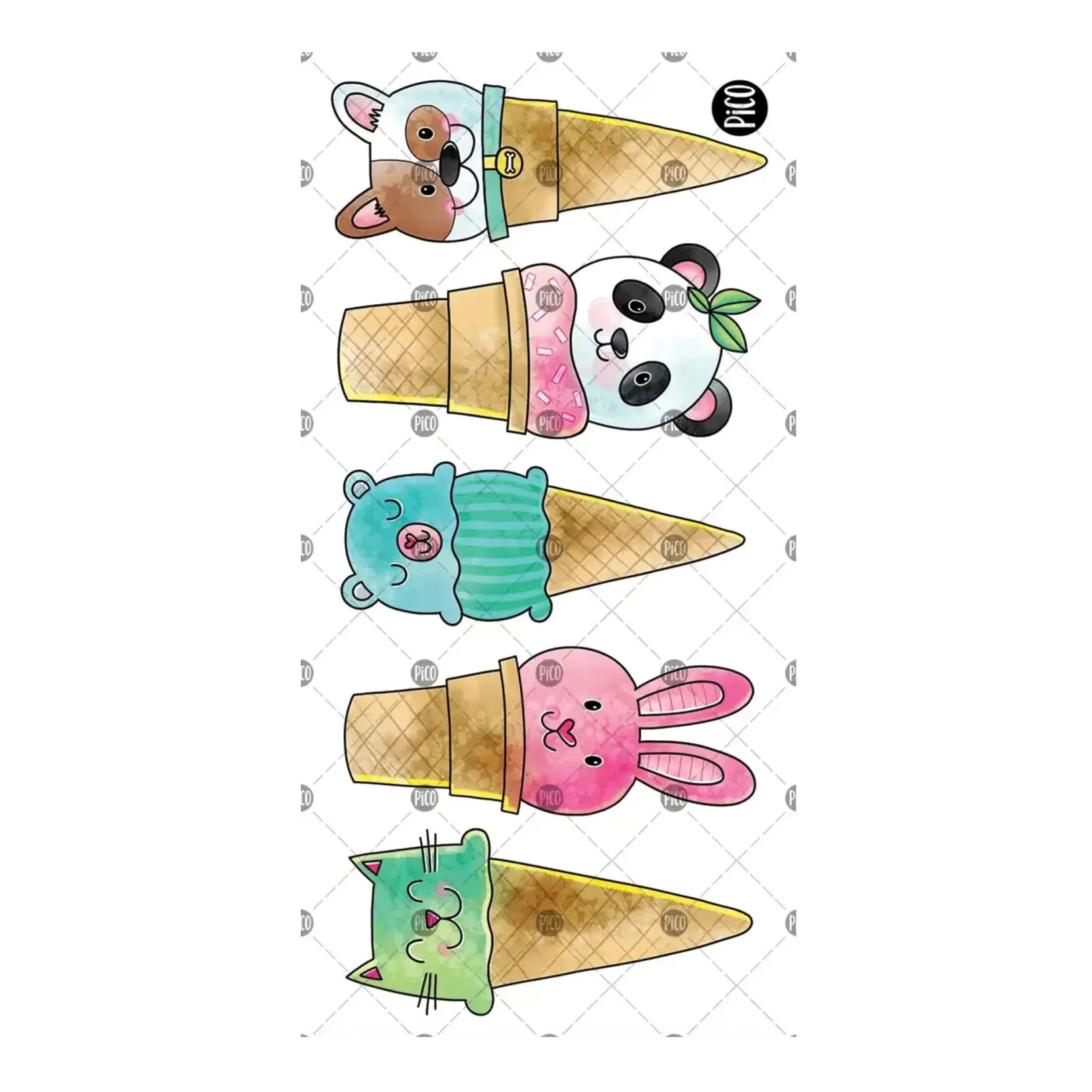 Outlet Tattoos Pico- Animal Ice Cream Cones Kids Temporary Tattoos|Diy & Activities