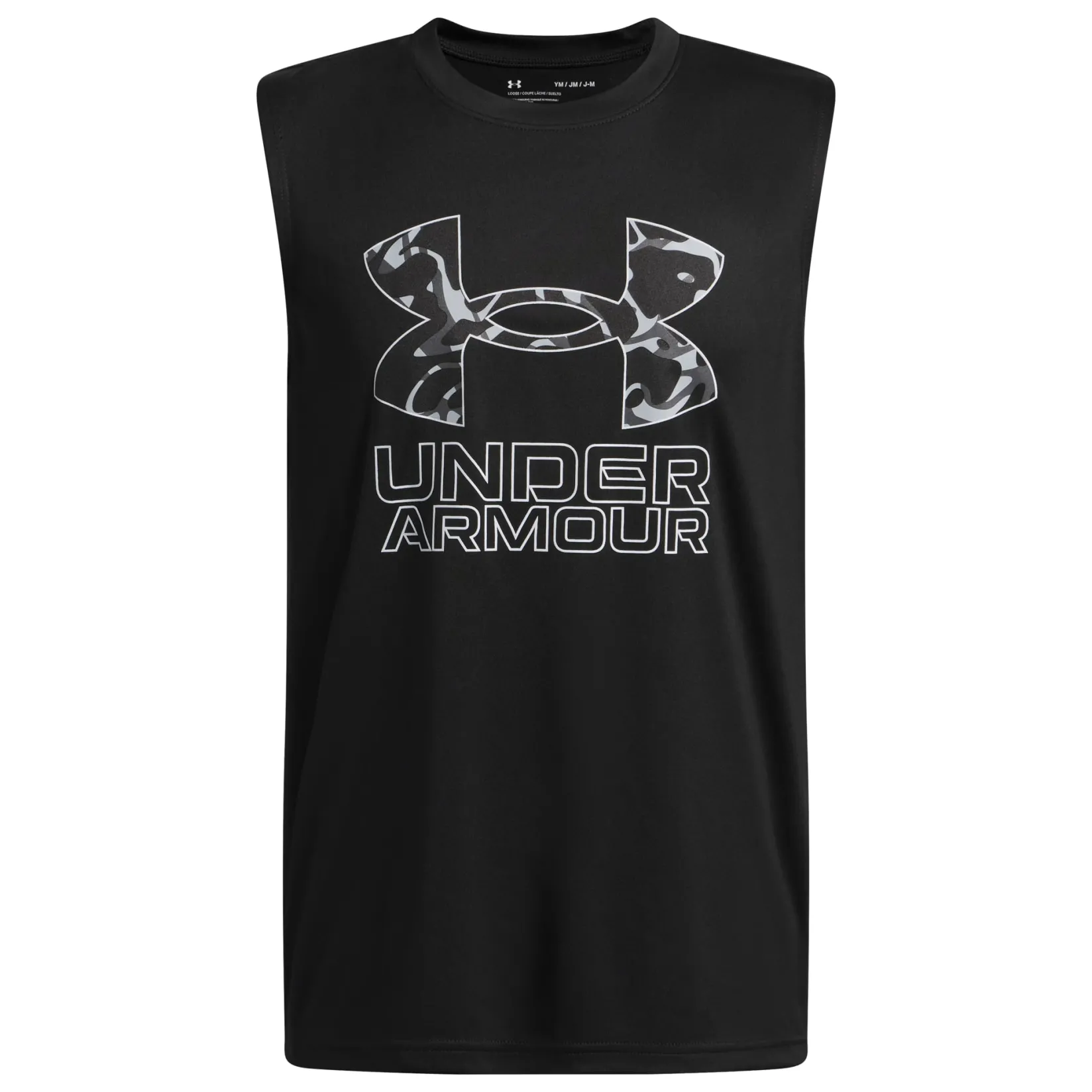 Sportswear|Tops>Under Armour Tech Hybrid Print Tank 8-16 Black