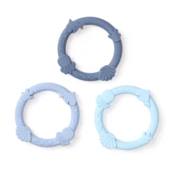Teething Toys>Loulou Lollipop Teething Ring Set - Shark