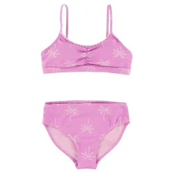 Swimsuits>Look Textured Palm Trees Bikini 3-14y Purple