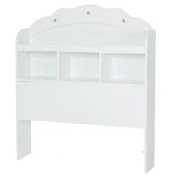 New Tiara Twin Bookcase Headboard - Pure White Twin, Full & Queen Beds
