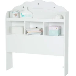 New Tiara Twin Bookcase Headboard - Pure White Twin, Full & Queen Beds