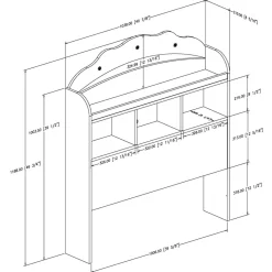 New Tiara Twin Bookcase Headboard - Pure White Twin, Full & Queen Beds