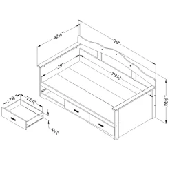 Outlet Tiara Twin Daybed with Storage - Pure White Twin, Full & Queen Beds