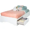 Twin, Full & Queen Beds>South Shore Tiara Twin Mates Bed with 3 Drawers - Pure White