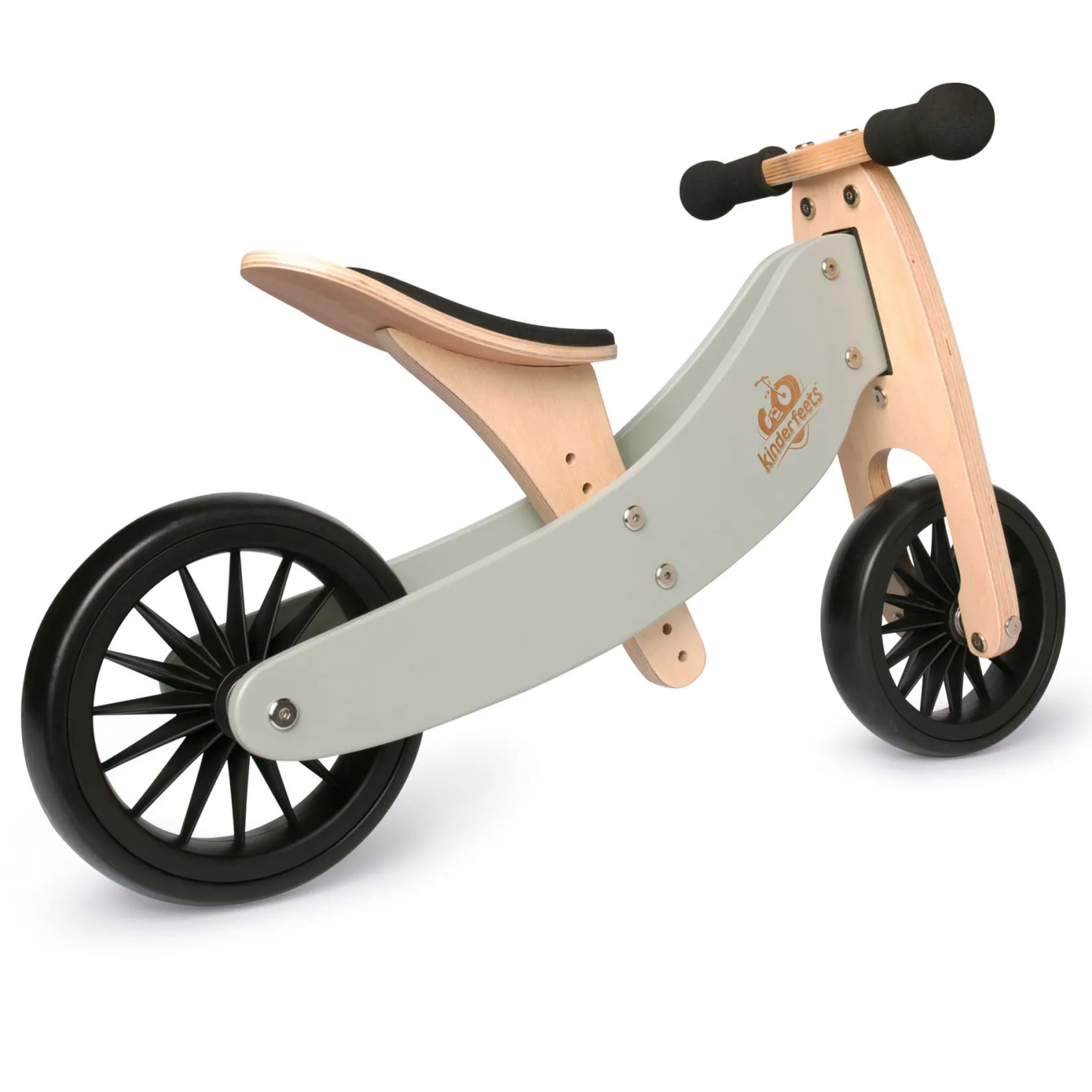 Bikes And Accessories|Bikes & Scooters>Kinderfeets Tiny Tot Balance Bike Plus 2 in 1 - Silver Sage