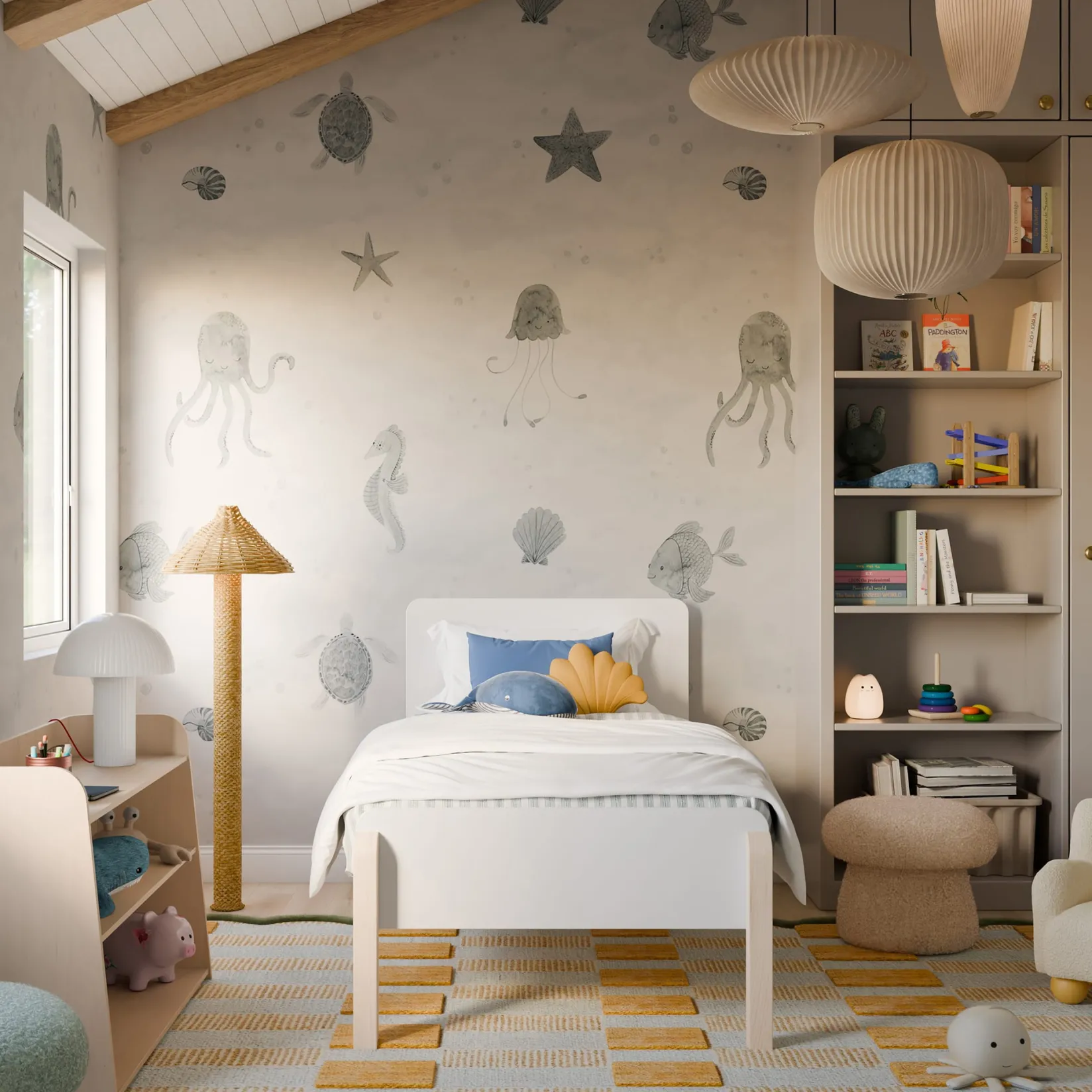 Discount TipToe Twin Bed - White and Washed Natural Twin, Full & Queen Beds