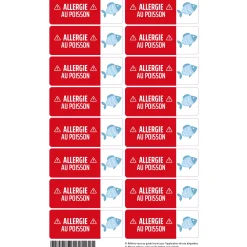 New Étiquettes allergie - Poisson Kids Allergy Stickers|Personalized Name Labels