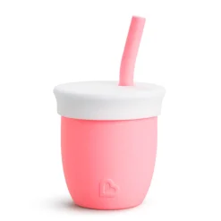 Best Training Silicone Cup with straw 4oz - Coral Kids Tableware|Plates & Placemats