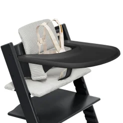 High Chairs & Booster Seats|High Chairs & Booster Seats>Stokke Tripp Trapp® High Chair V2 Black, Nordic Grey Cushion and ® Tray