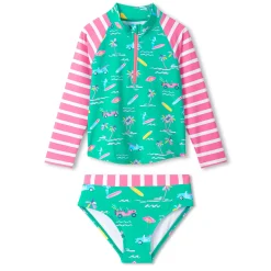Swimsuits>Hatley Tropical Escape Swimsuit 3-8 Turquoise