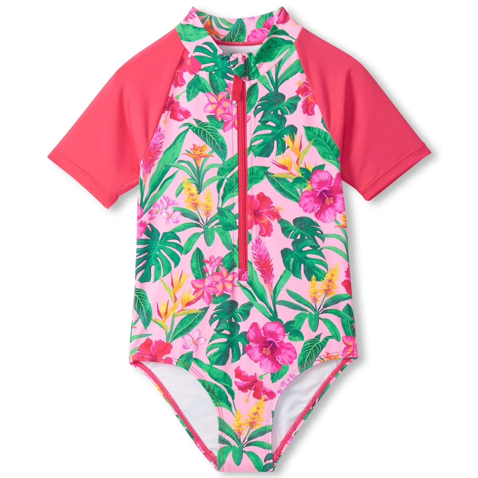 Swimsuits>Hatley Tropical Flowers Swimsuit 3-8 Pink