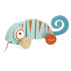 Best Tropik - Pull-Along Chameleon Kids Wooden Toys|Walkers