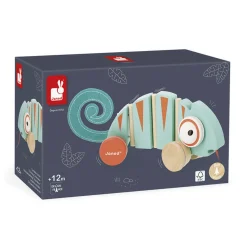 Best Tropik - Pull-Along Chameleon Kids Wooden Toys|Walkers
