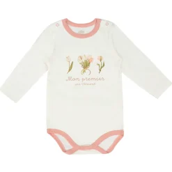 Preemie Clothing|Bodysuits>Mon Premier Tulips My First Bodysuit Premature-18m Ivory