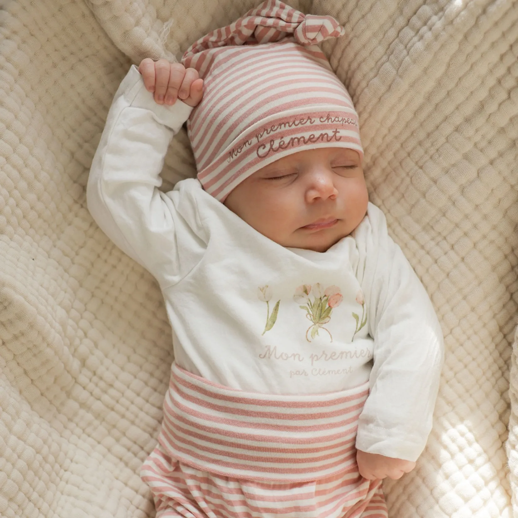 Preemie Clothing|Bodysuits>Mon Premier Tulips My First Bodysuit Premature-18m Ivory