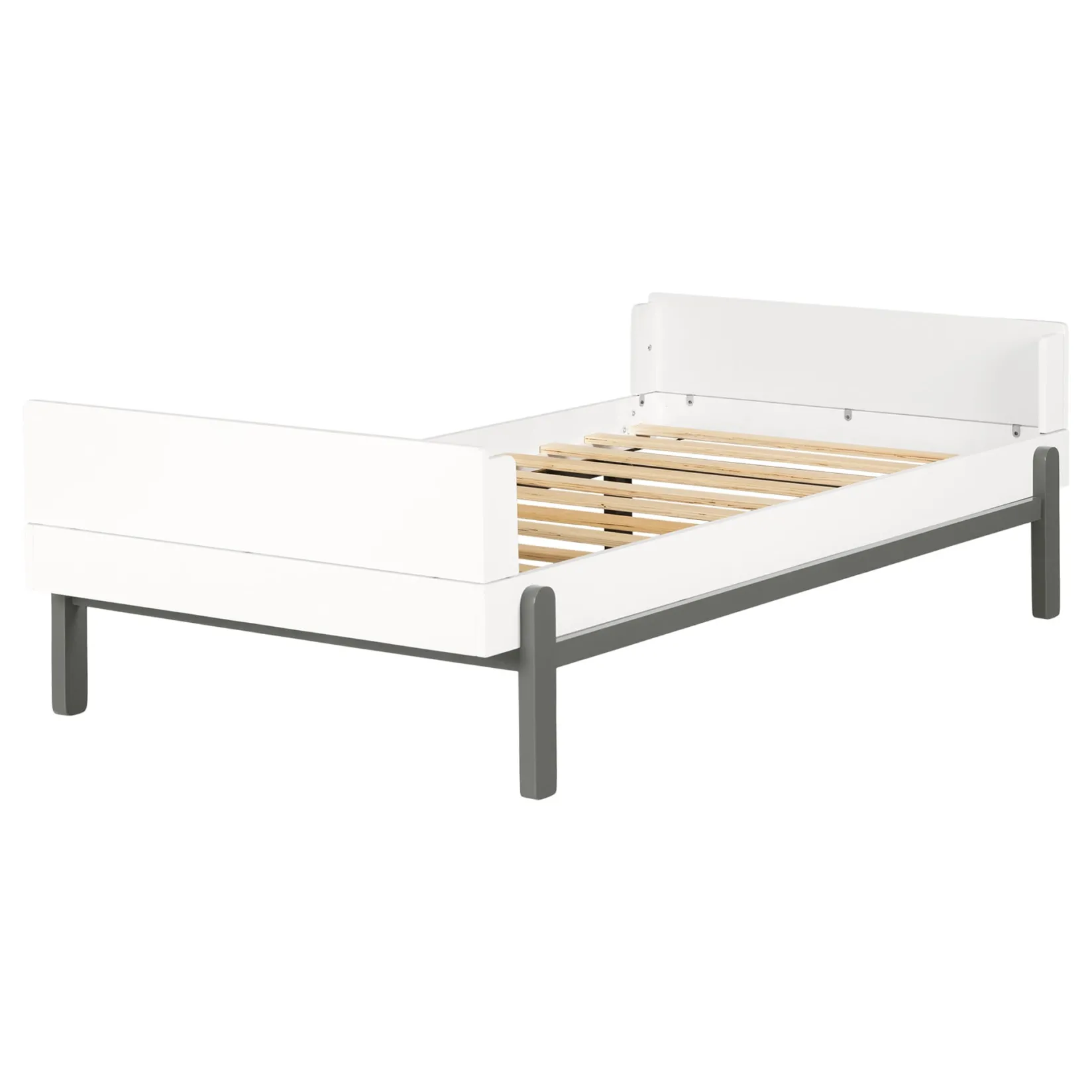 Twin, Full & Queen Beds>South Shore Twin Bed - Bebble Soft Gray and White