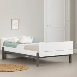 Twin, Full & Queen Beds>South Shore Twin Bed - Bebble Soft Gray and White