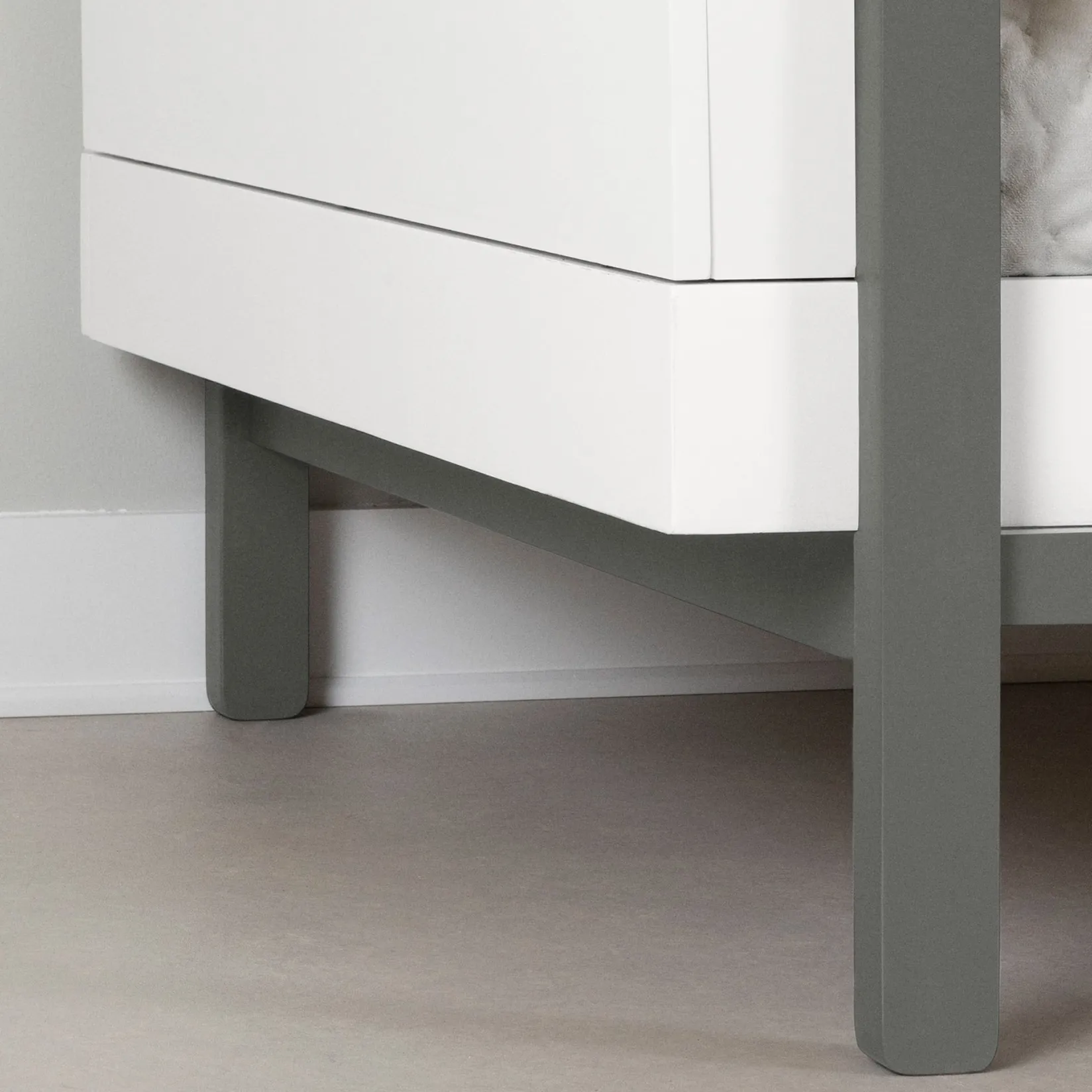 Twin, Full & Queen Beds>South Shore Twin Bed - Bebble Soft Gray and White