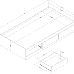 Outlet Twin Bed - Tassio Nordik Oak Twin, Full & Queen Beds