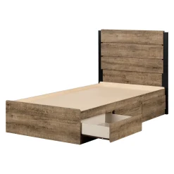 Twin, Full & Queen Beds>South Shore Twin Bed and Headboard Set - Arlen Weathered Oak