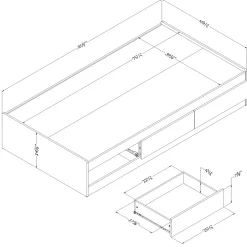Discount Twin Bed with 3 Drawers - Fusion Pure White Twin, Full & Queen Beds