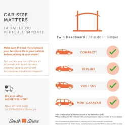 Outlet Twin Headboard - Hazen White Pine Twin, Full & Queen Beds
