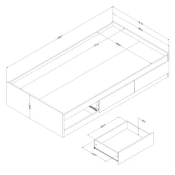 Outlet Twin Mates Bed - Hazen White Pine Twin, Full & Queen Beds