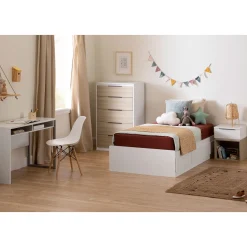 Hot Twin Mates Bed with 3 Drawers - Hourra Pure White Twin, Full & Queen Beds